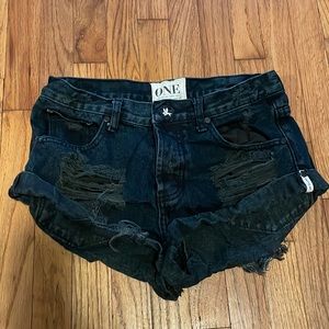 One Teaspoon Black Bandit Shorts